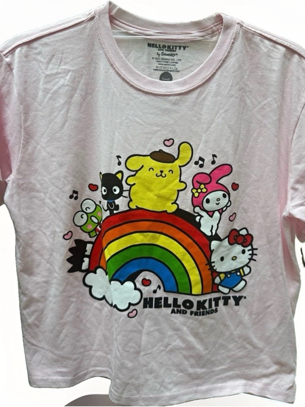 Sanrio Light Pink Hello Kitty & Friends Rainbow Graphic Tee